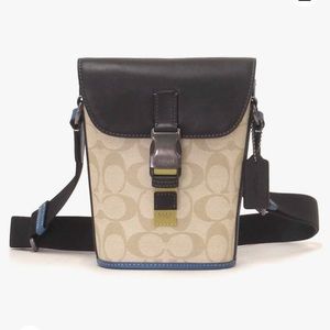 Coach Track Small Flap Crossbody in Colorblock Signature Canvas